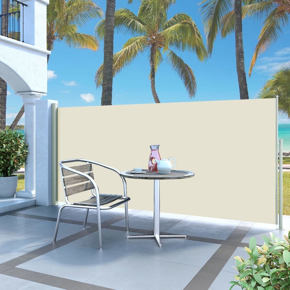Side Awning Cream Polyester with PU coating 47.2 x 118.1 in. Picture 1