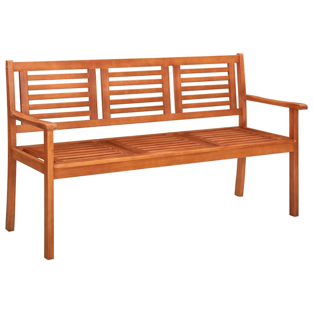 Bench Natural Brown Solid Eucalyptus Wood Large Durable. Picture 1