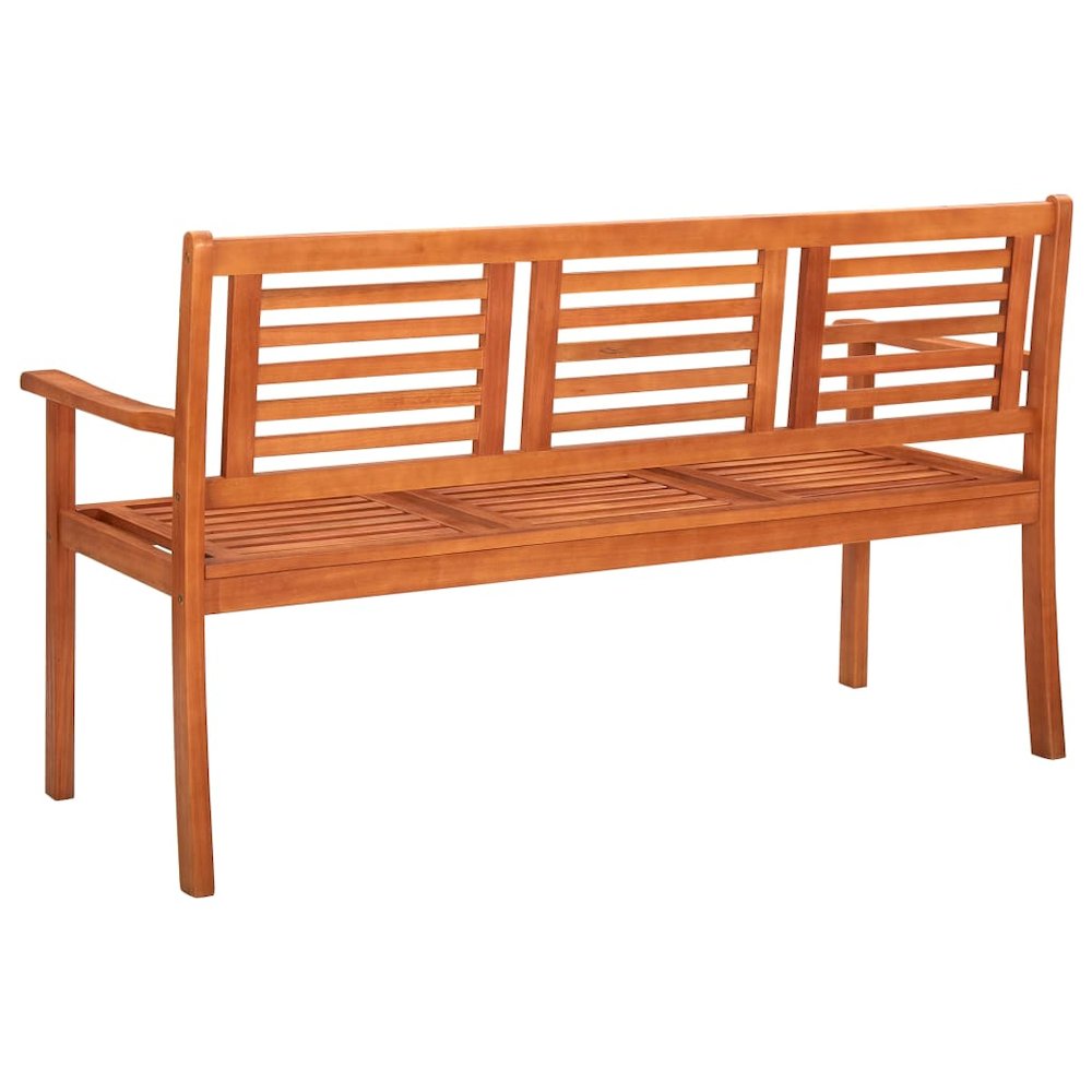 Bench Natural Brown Solid Eucalyptus Wood Large Durable. Picture 3