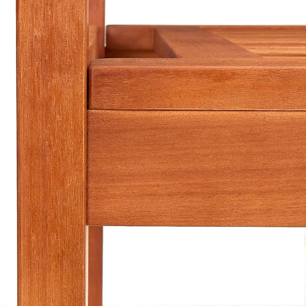 Bench Natural Brown Solid Eucalyptus Wood Large Durable. Picture 5