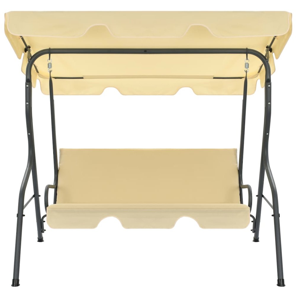 Garden Swing Seat Cream White Powder-coated steel, Polyester Large. Picture 2