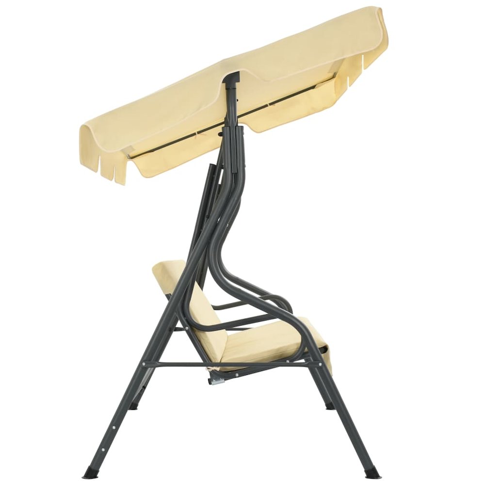 Garden Swing Seat Cream White Powder-coated steel, Polyester Large. Picture 3