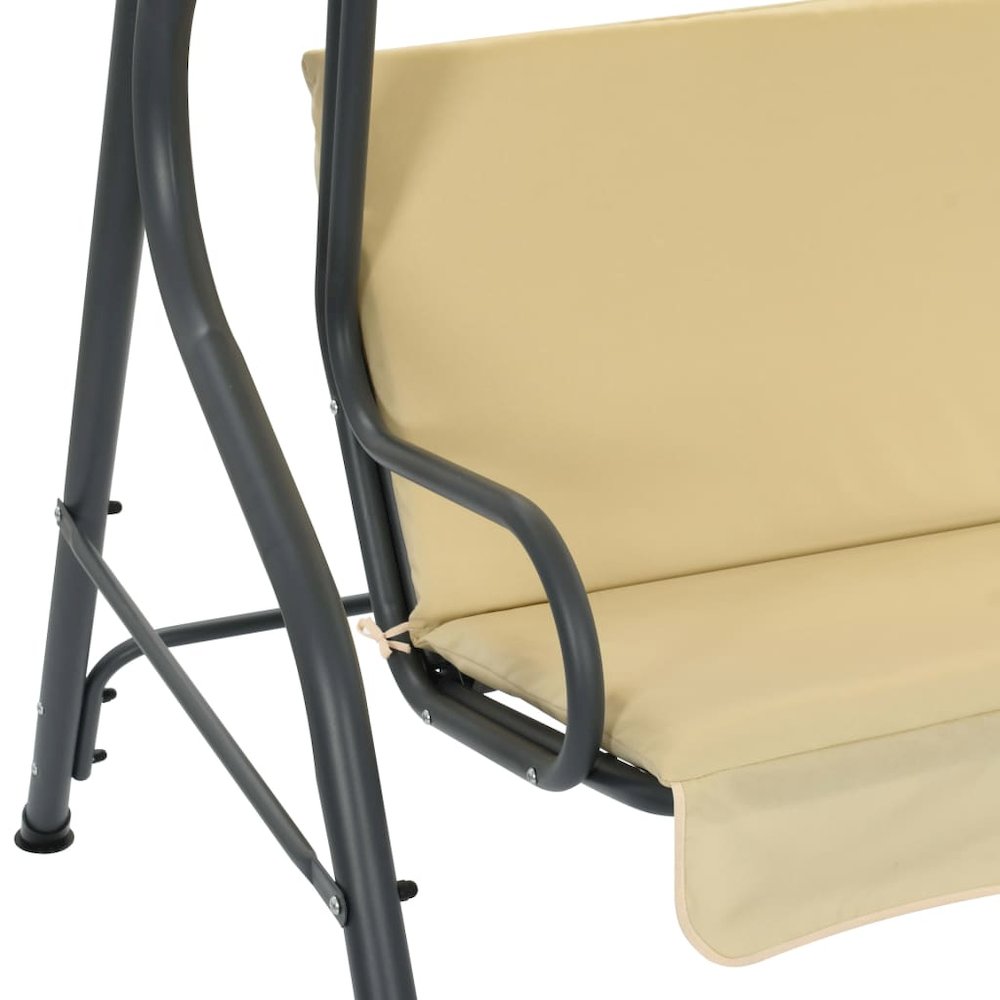 Garden Swing Seat Cream White Powder-coated steel, Polyester Large. Picture 4