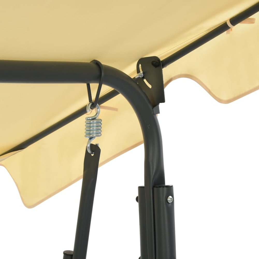 Garden Swing Seat Cream White Powder-coated steel, Polyester Large. Picture 5