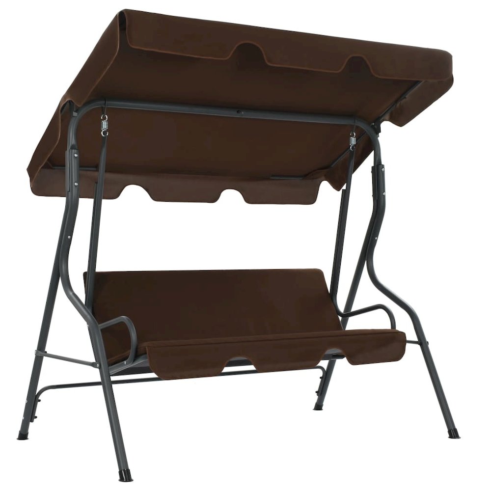 Garden Swing Seat Coffee Powder-coated steel frame. Picture 1
