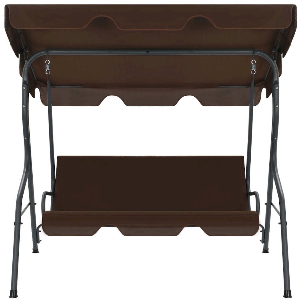 Garden Swing Seat Coffee Powder-coated steel frame. Picture 2