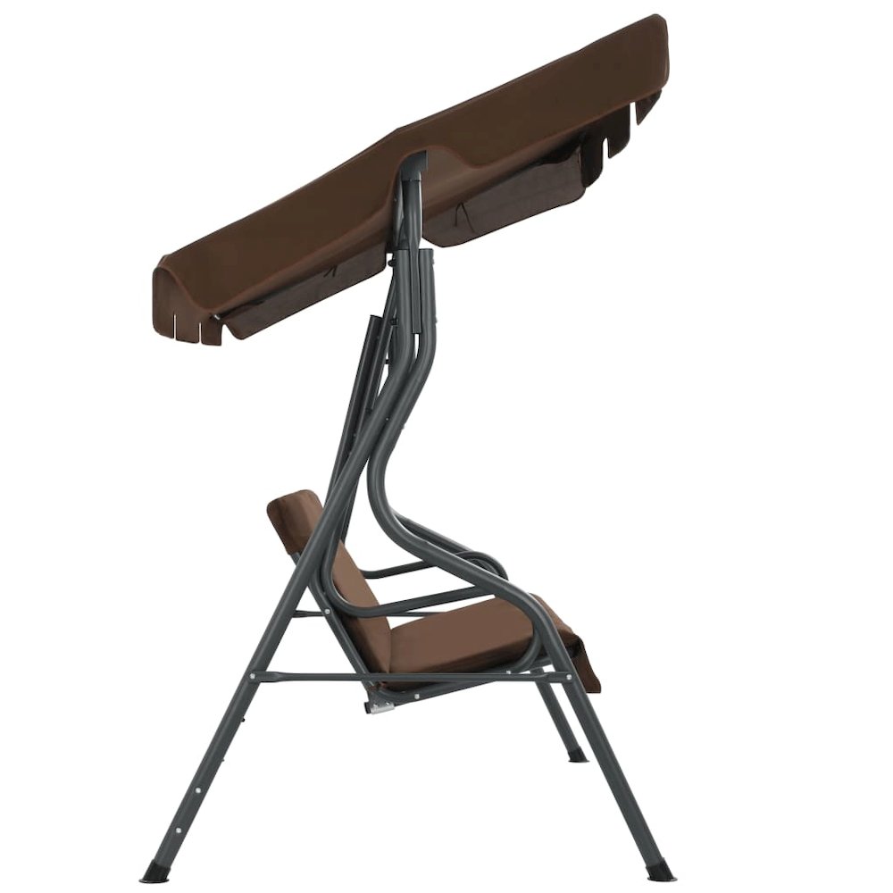 Garden Swing Seat Coffee Powder-coated steel frame. Picture 3