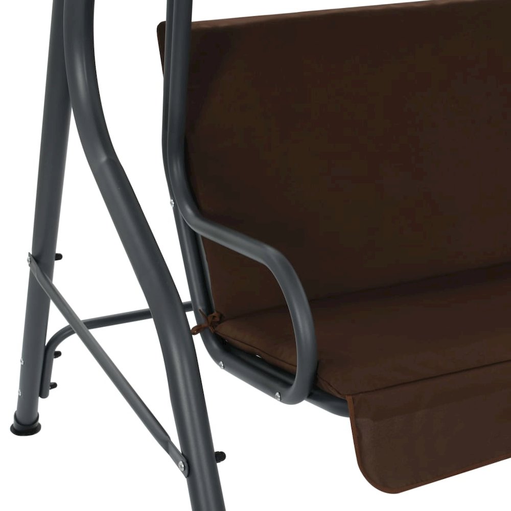Garden Swing Seat Coffee Powder-coated steel frame. Picture 4