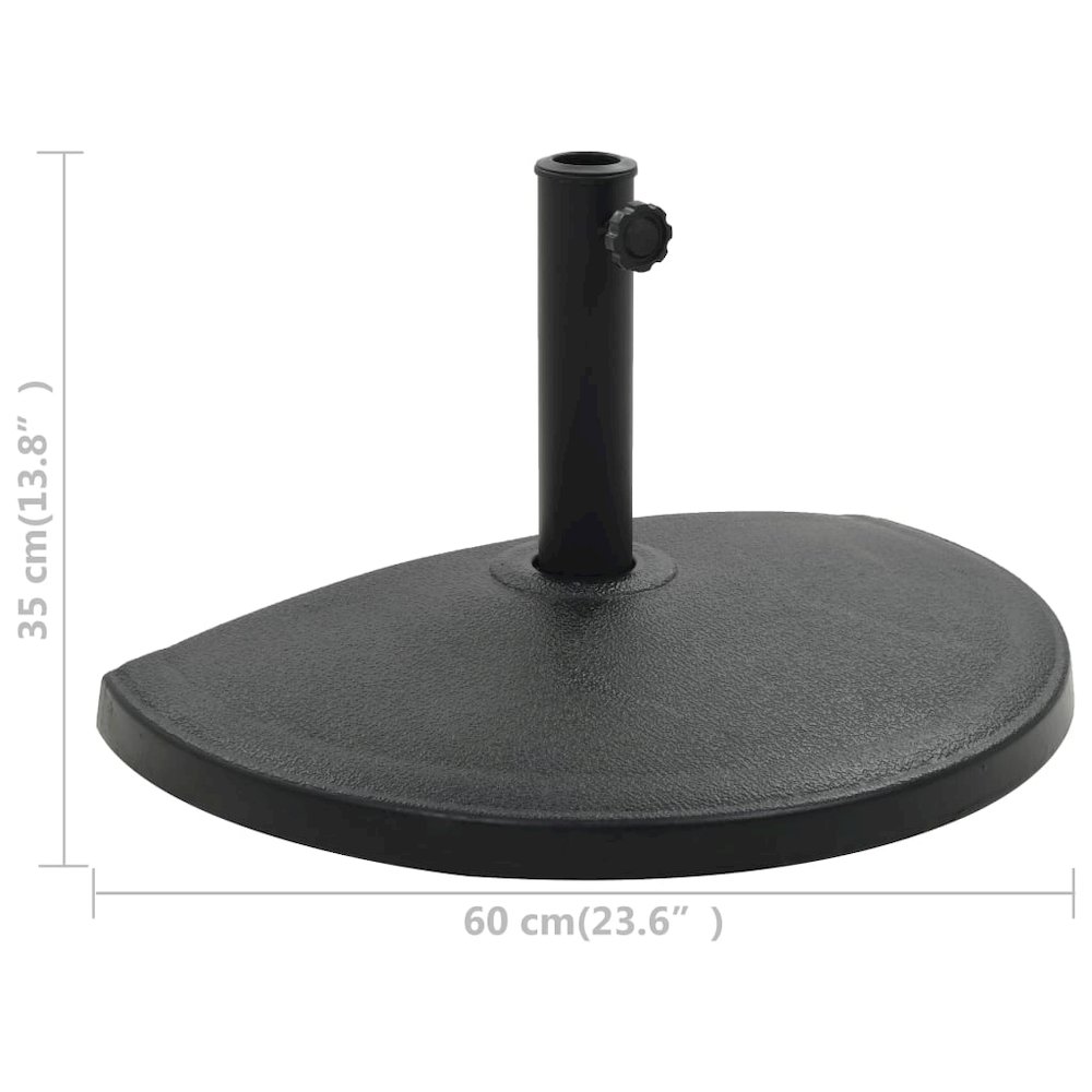 Parasol Base Black Polyresin Standard Heavy Weight Support. Picture 6