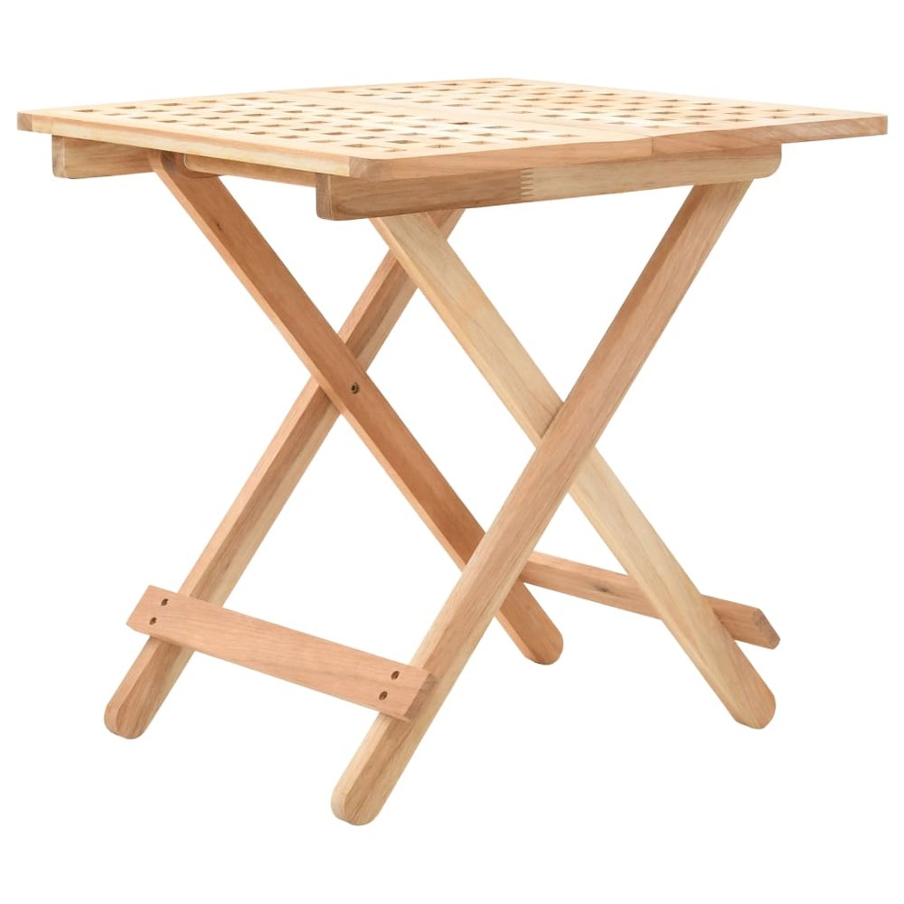 Side Table Brown Solid walnut wood Compact Collapsible. Picture 1