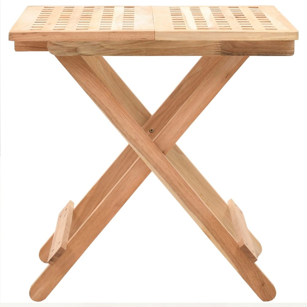Side Table Brown Solid walnut wood Compact Collapsible. Picture 3