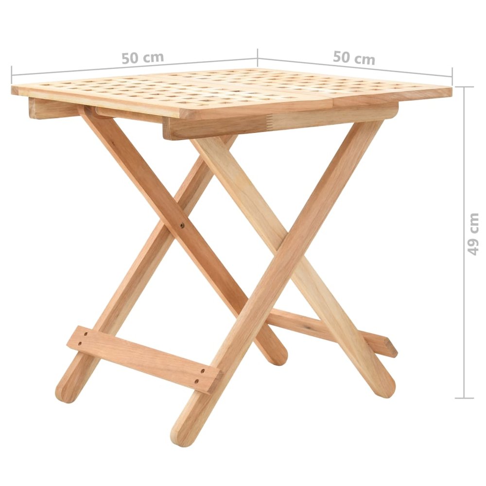 Side Table Brown Solid walnut wood Compact Collapsible. Picture 6