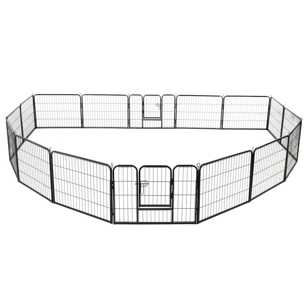 Dog Playpen Black Powder-coated steel. Picture 2