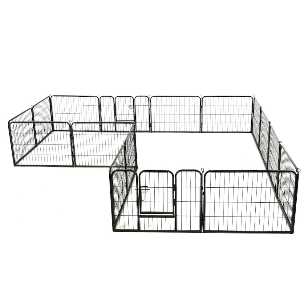 Dog Playpen Black Powder-coated steel. Picture 3
