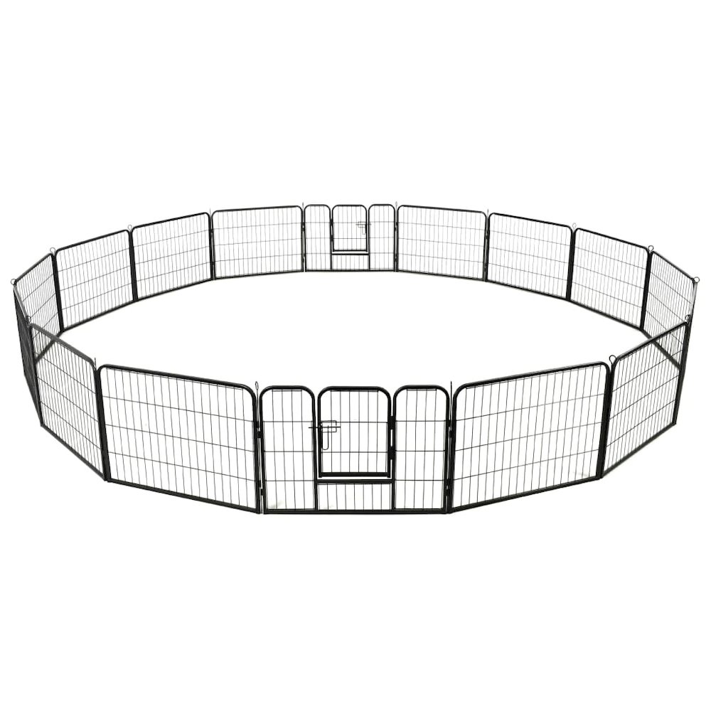 Dog Playpen Black Powder-coated steel. Picture 4