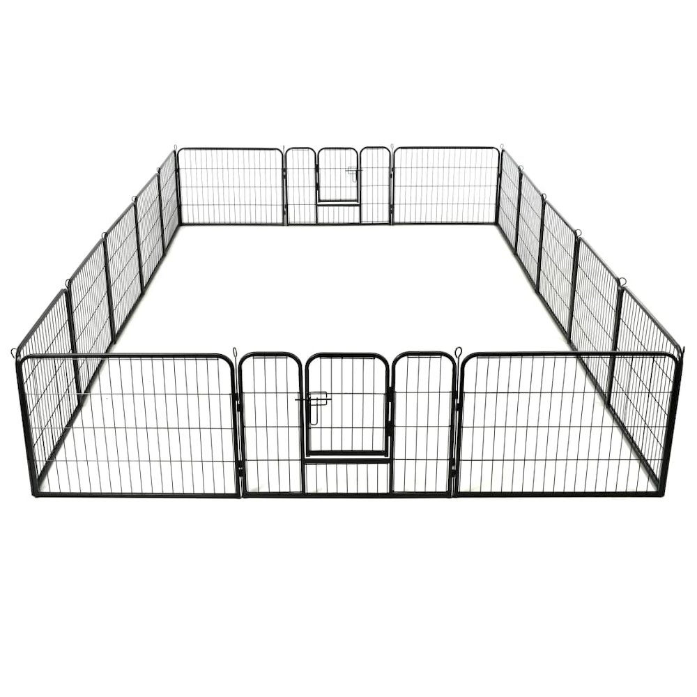 Dog Playpen Black Powder-coated steel. Picture 5