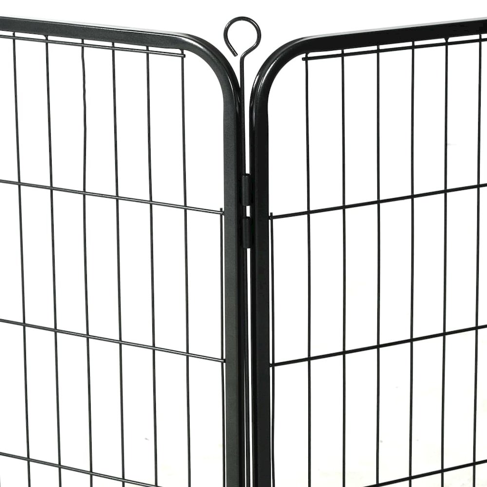 Dog Playpen Black Powder-coated steel. Picture 6