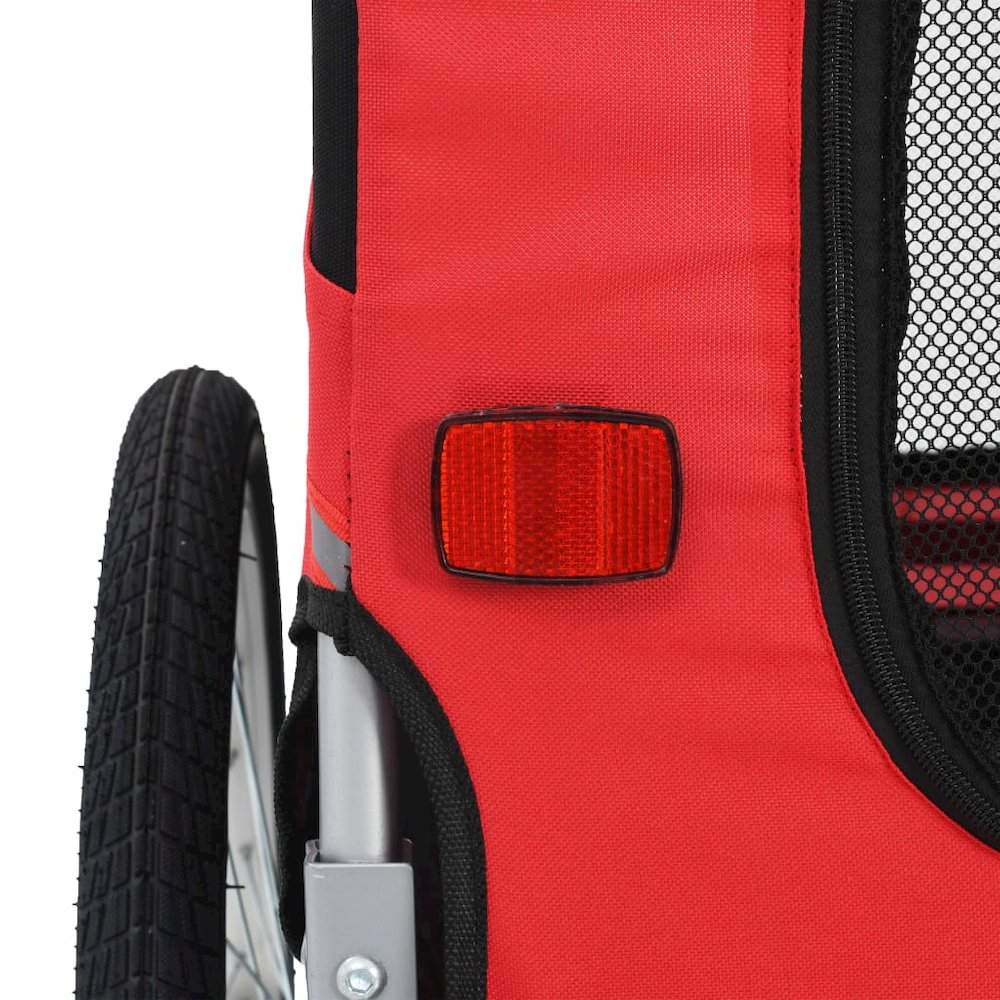 Pet Bike Trailer Red and Black Oxford fabric and steel Medium. Picture 5