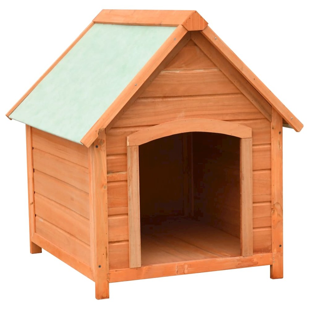 Dog House Brown and Green Solid Pine and Fir Wood Medium. Picture 1