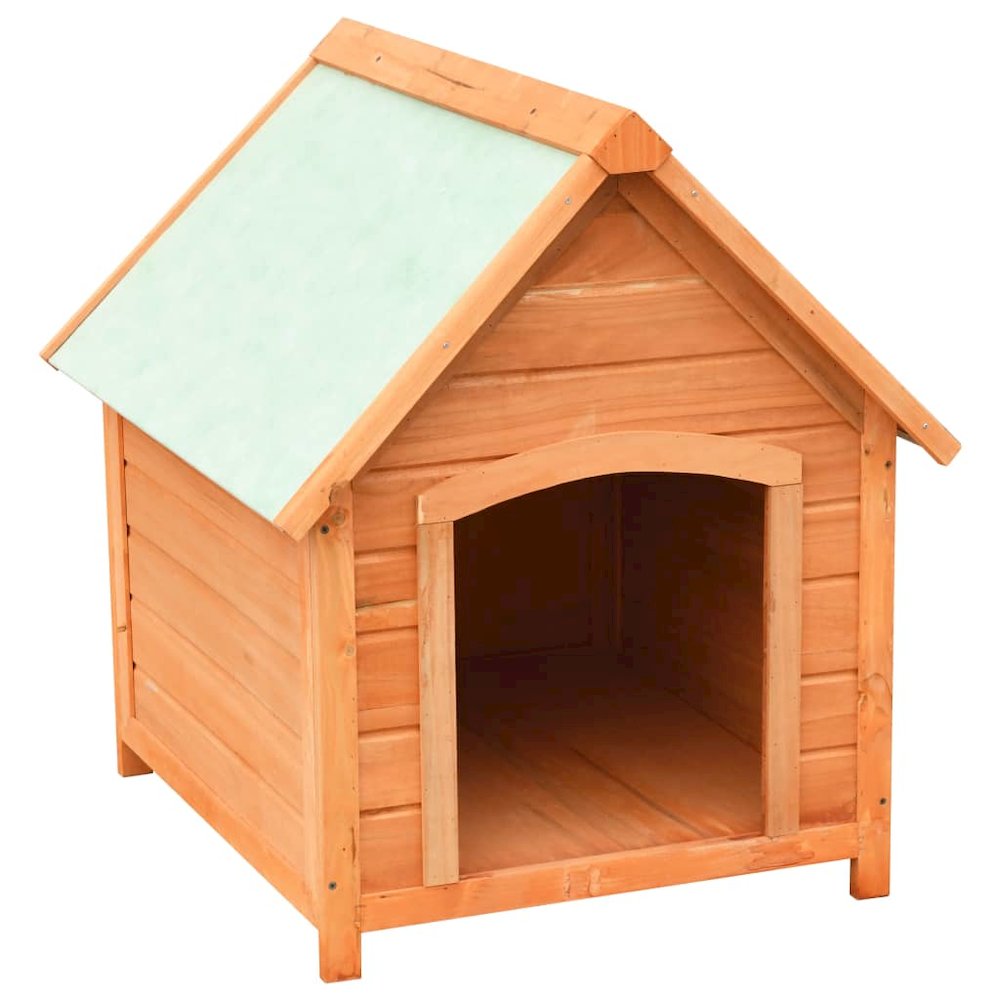 Dog House Brown and Green Solid Pine and Fir Wood Medium. Picture 2