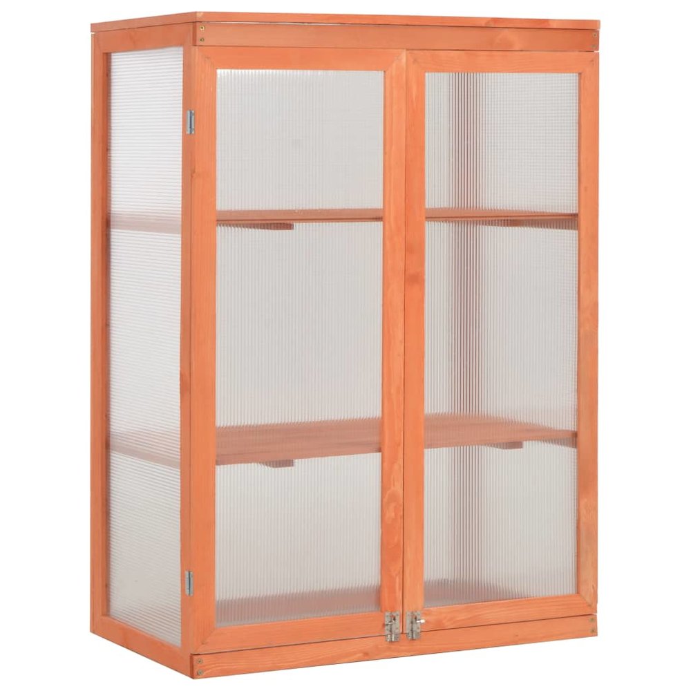 Greenhouse Wooden Wood and Polycarbonate board 29.5x18.5x42.9 in. Picture 1