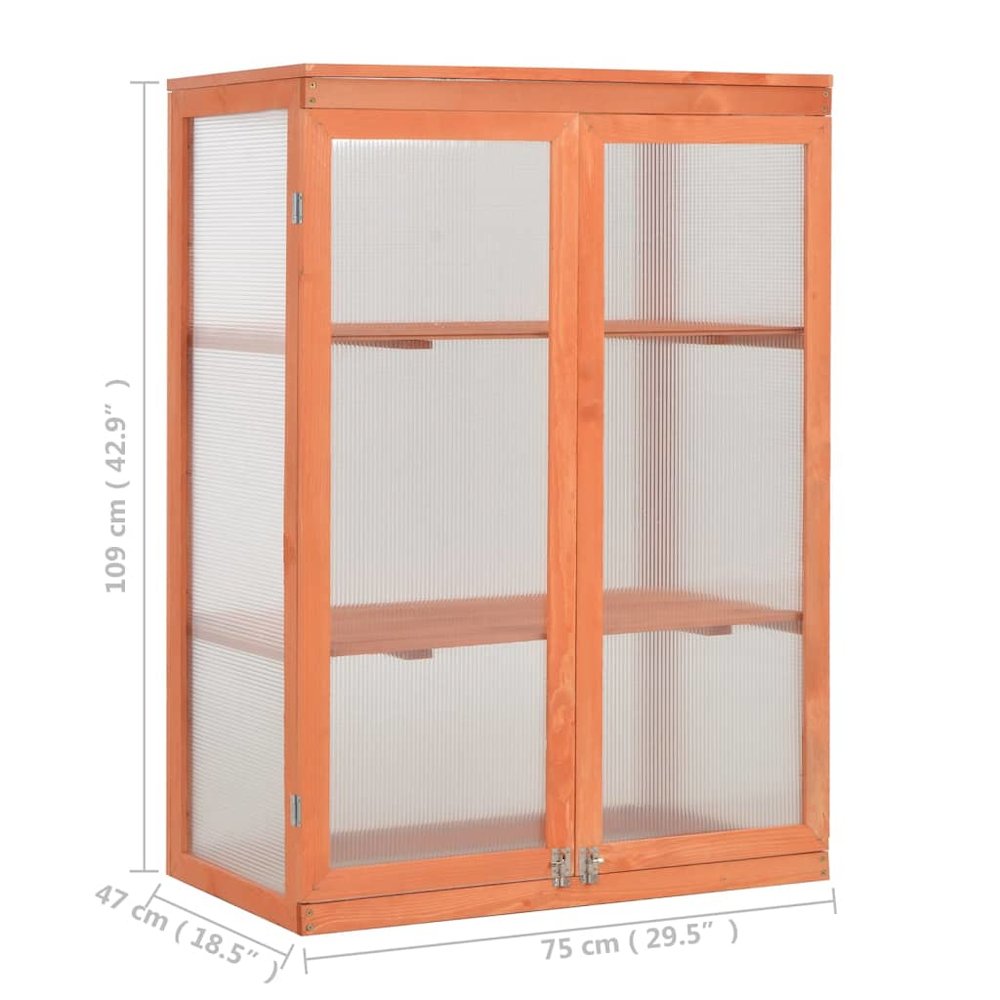 Greenhouse Wooden Wood and Polycarbonate board 29.5x18.5x42.9 in. Picture 11