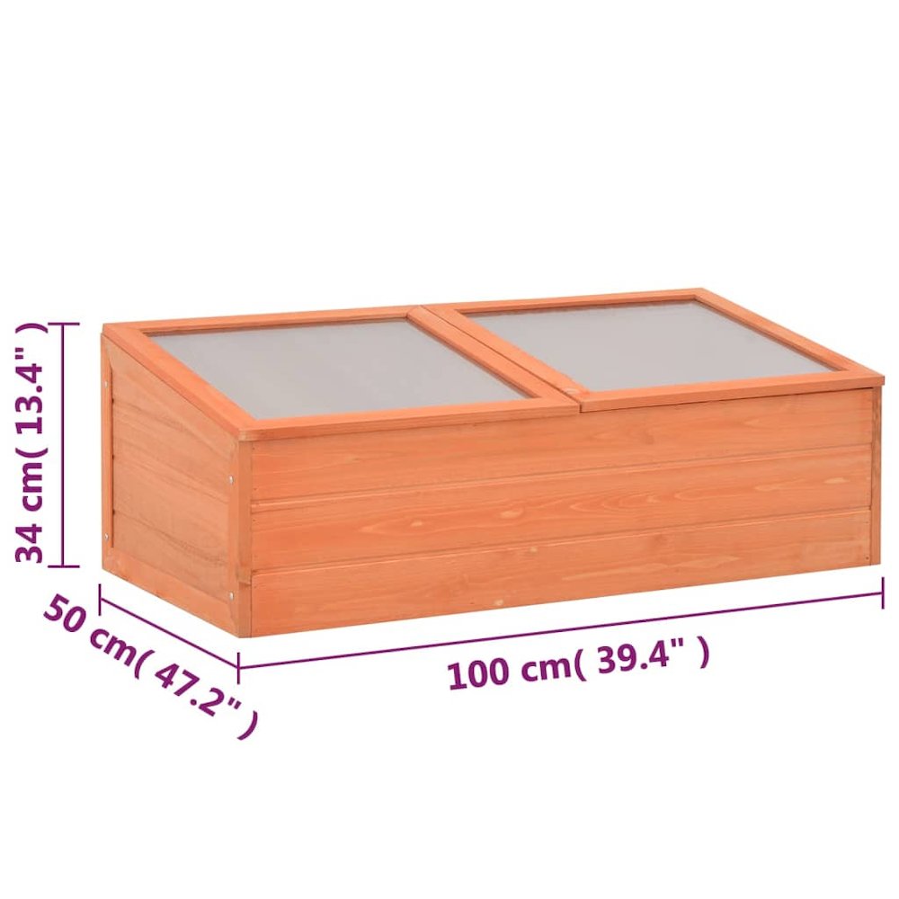 Greenhouse Natural wood Wood and PC board 39.4 x 19.7 x 13.4 in. Picture 10