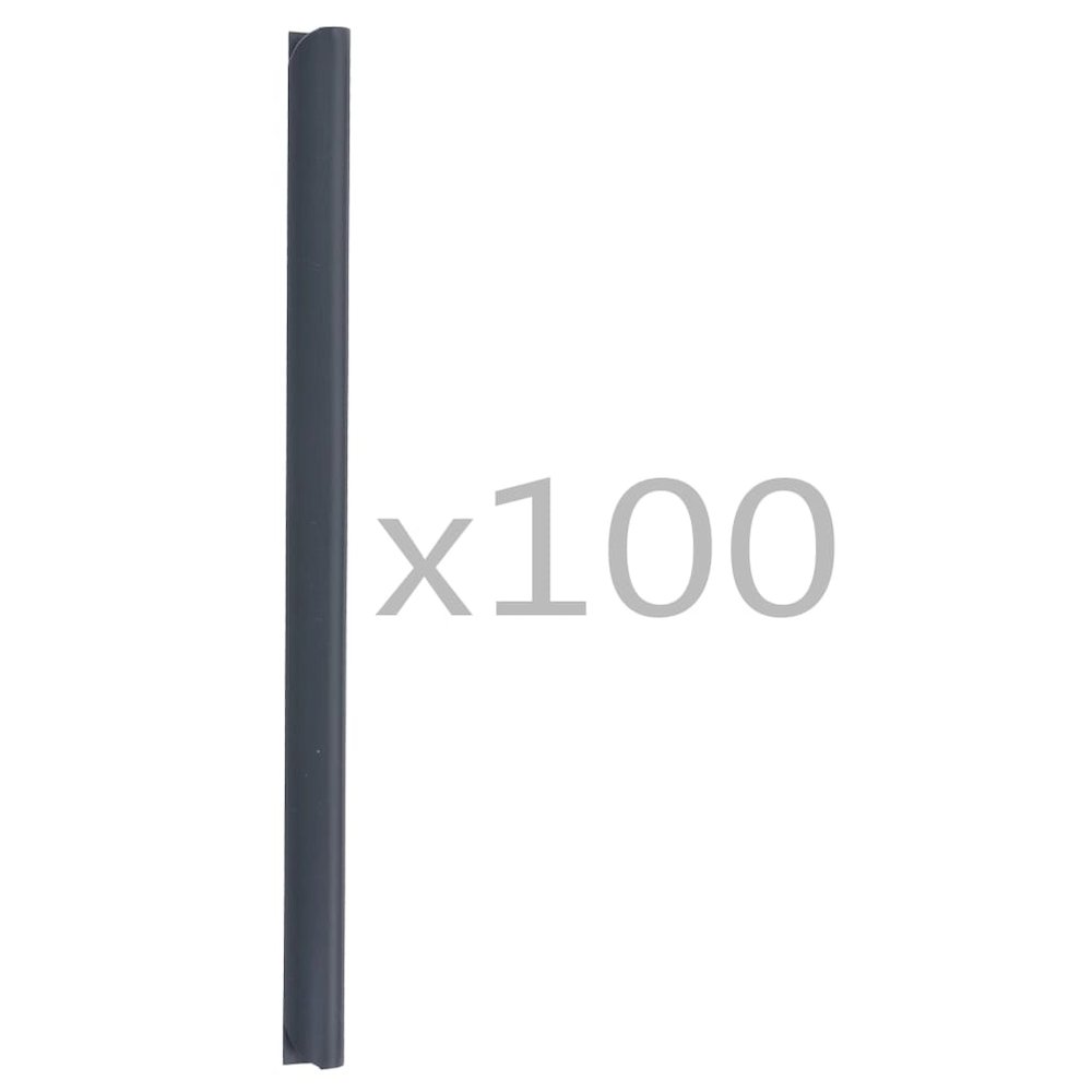 vidaXL 100 pcs Fence Strip Clips PVC Anthracite, 45477. Picture 2