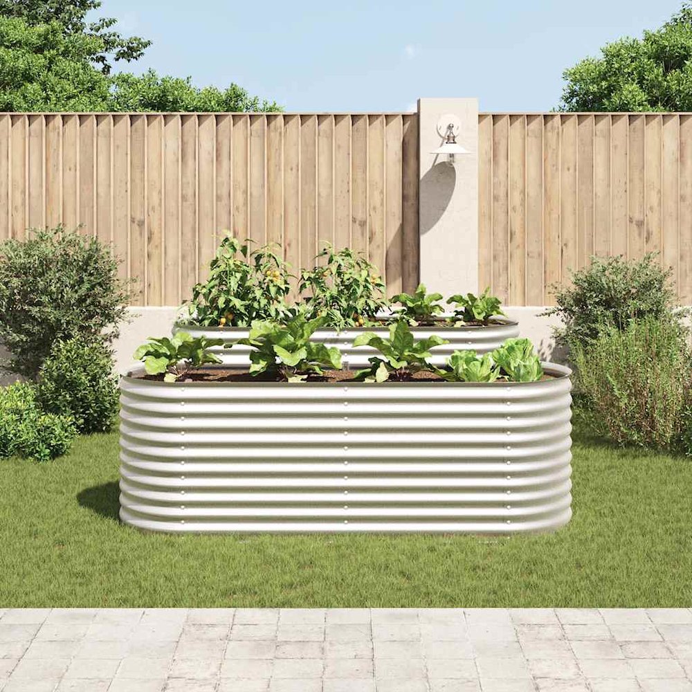 Garden Raised Bed Silver Galvanized steel Large Durable. Picture 3