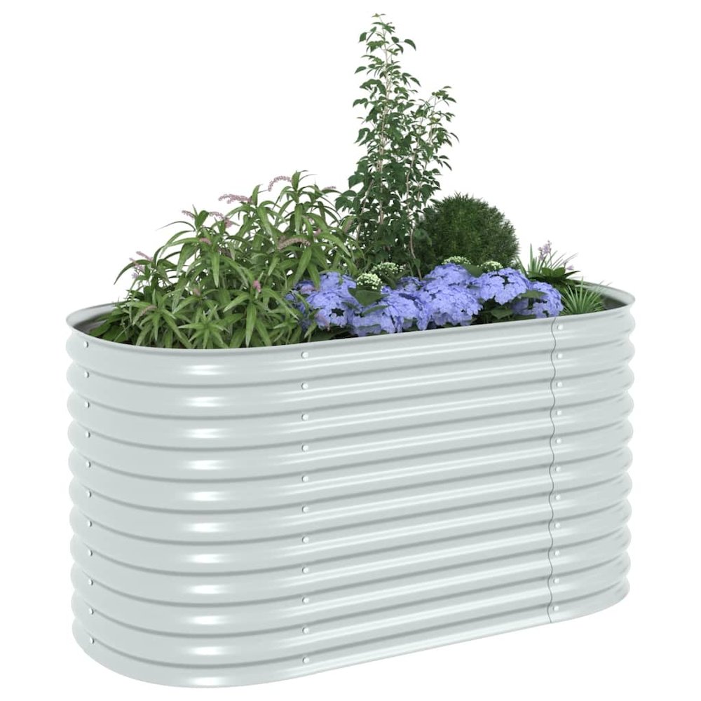 Garden Raised Bed Silver Galvanized Steel 63.0x31.5x31.9 in. Picture 3