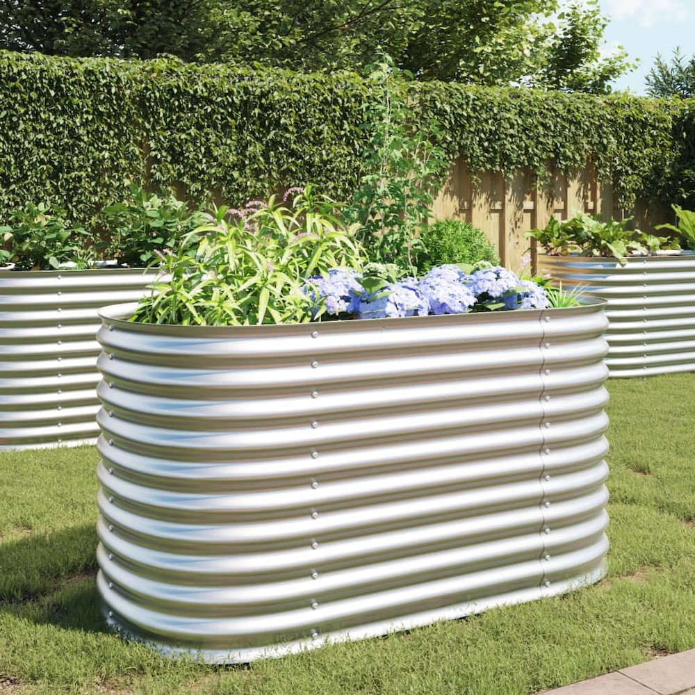 Garden Raised Bed Silver Galvanized Steel 63.0x31.5x31.9 in. Picture 1