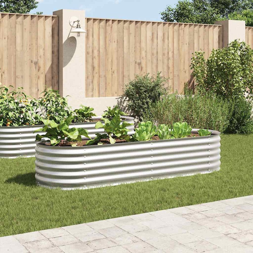 Garden Raised Bed Silver Galvanized Steel Large Durable. Picture 2