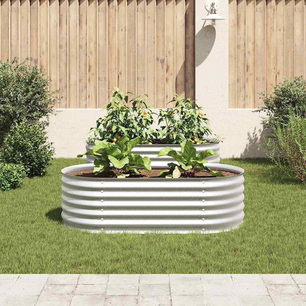 Garden Raised Bed Silver Galvanized steel Large Durable. Picture 3