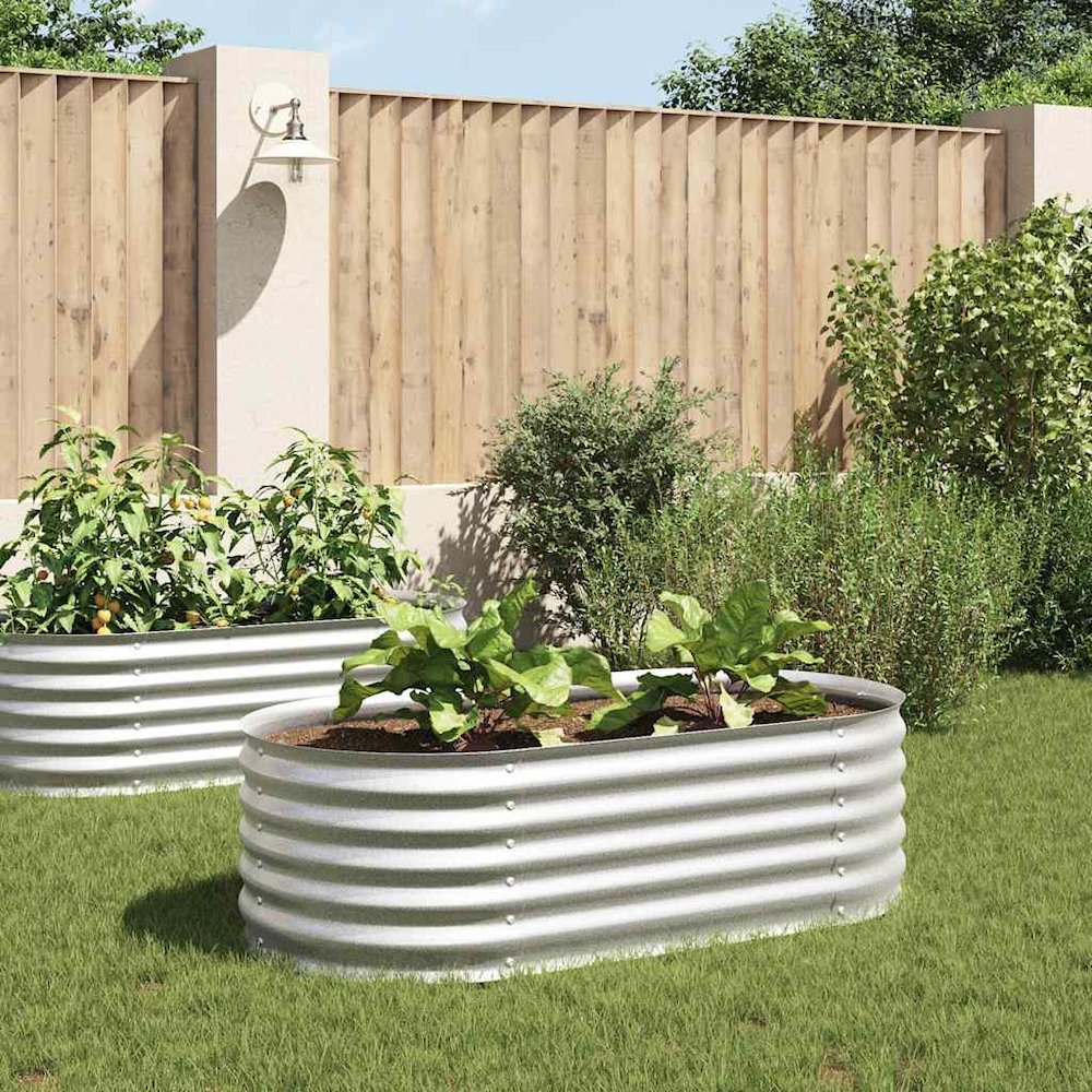Garden Raised Bed Silver Galvanized steel Large Durable. Picture 2