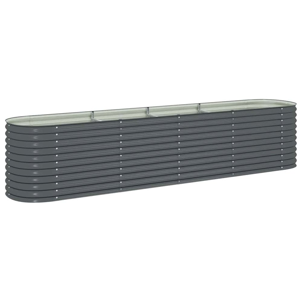 Garden Raised Bed Grey Galvanized Steel 157.5 x 31.5 x 31.9 in. Picture 1