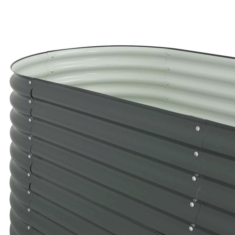 Garden Raised Bed Grey Galvanized Steel 157.5 x 31.5 x 31.9 in. Picture 9