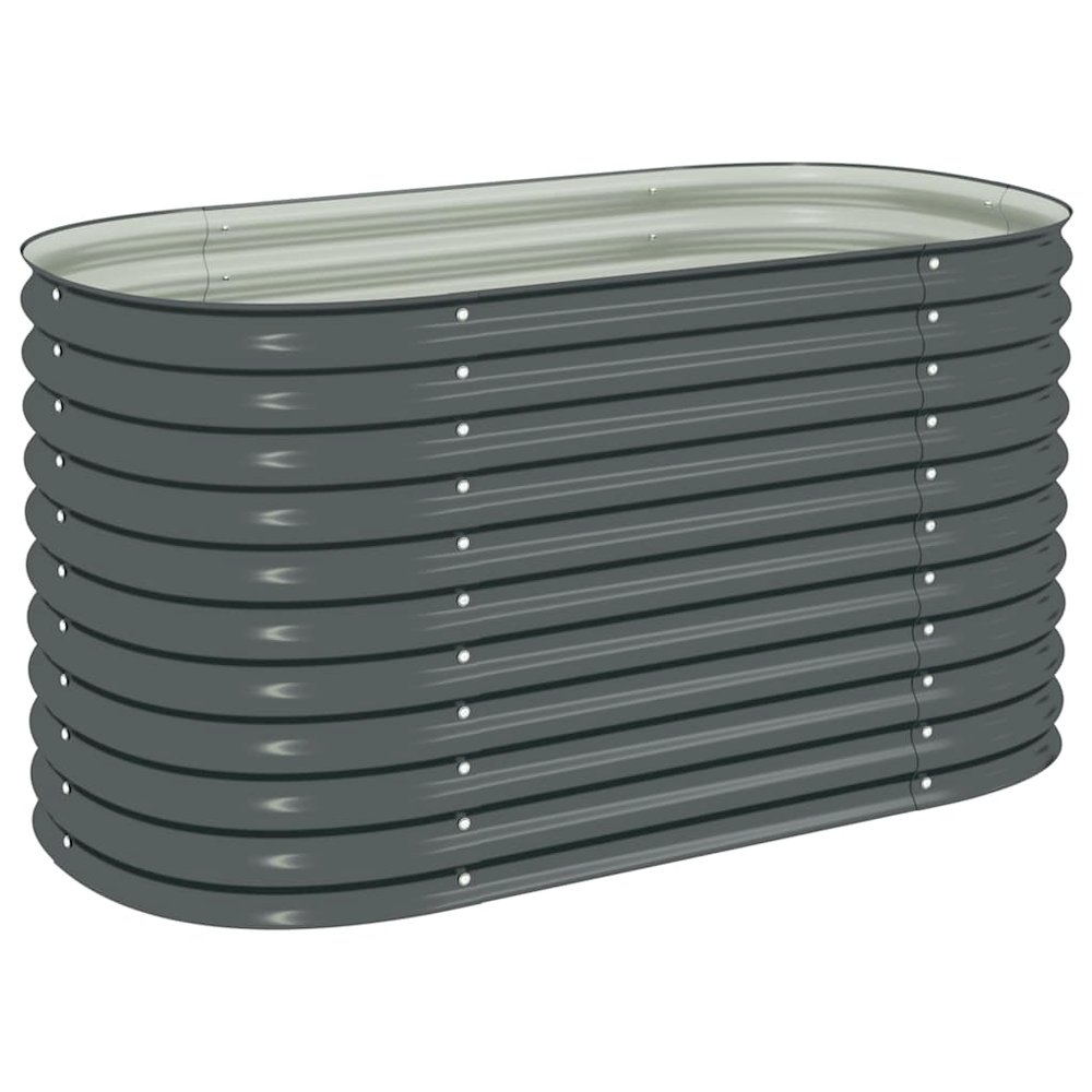 Garden Raised Bed Grey Galvanized Steel 63 x 31.5 x 31.9 in. Picture 1