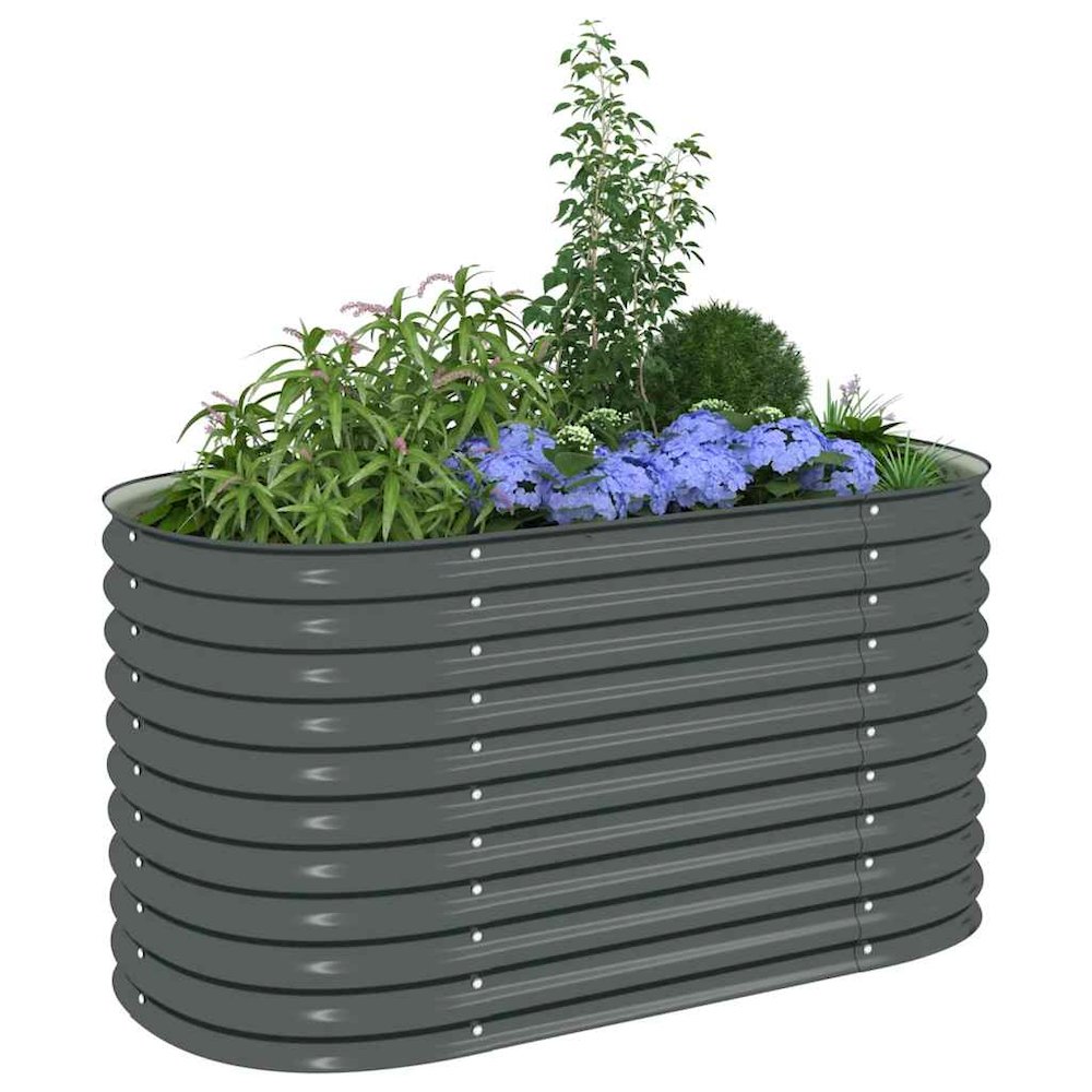 Garden Raised Bed Grey Galvanized Steel 63 x 31.5 x 31.9 in. Picture 5