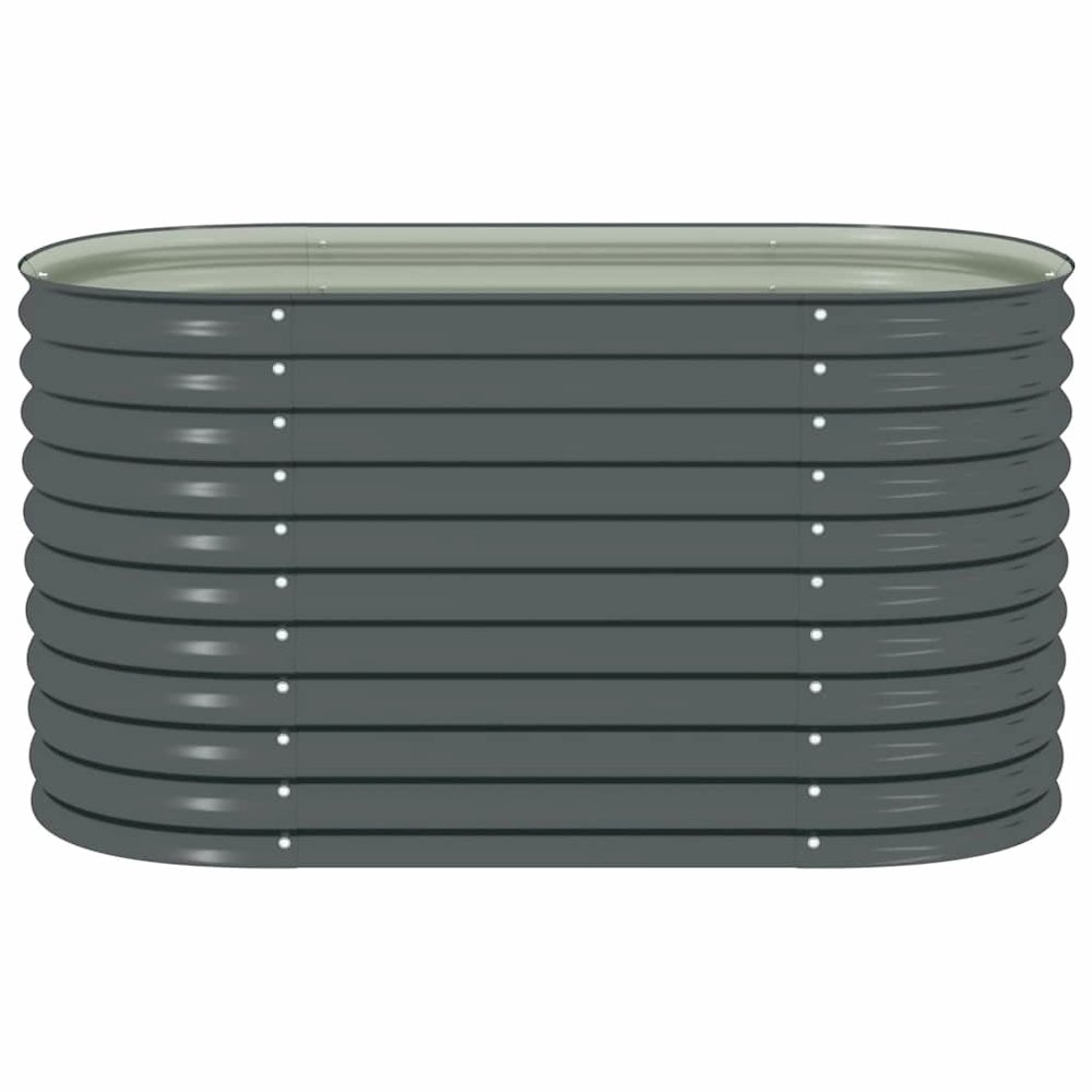Garden Raised Bed Grey Galvanized Steel 63 x 31.5 x 31.9 in. Picture 6