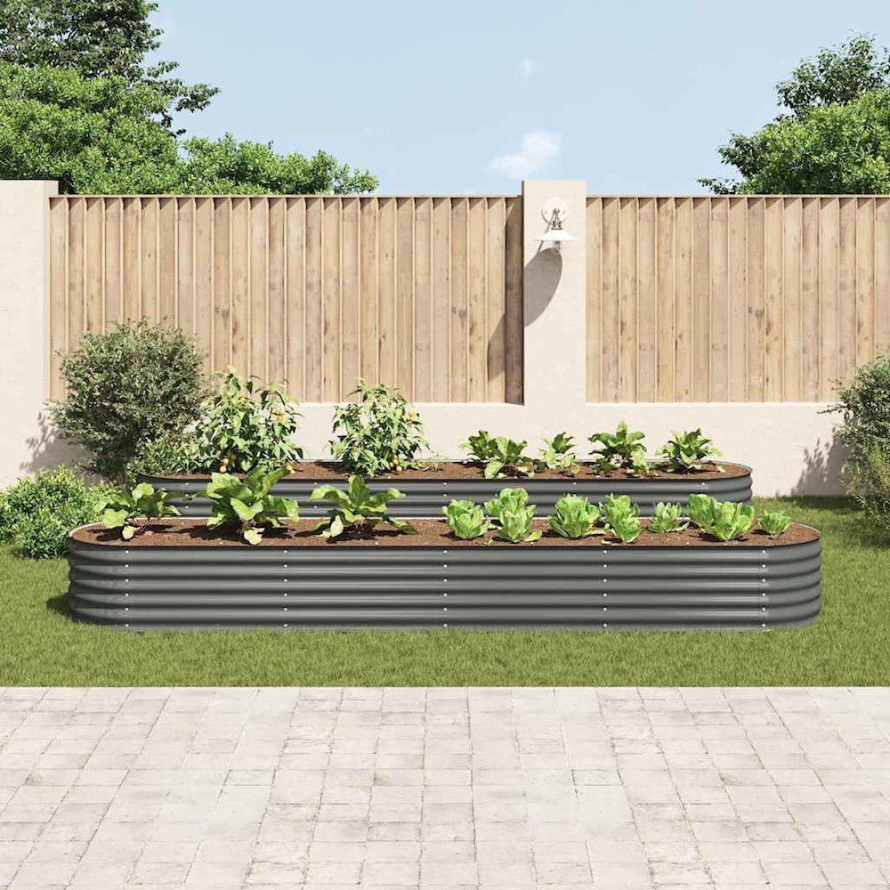 Garden Raised Bed Grey Galvanized Steel Extra Large Sturdy. Picture 3