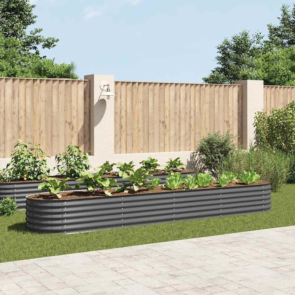 Garden Raised Bed Grey Galvanized Steel Extra Large Sturdy. Picture 2