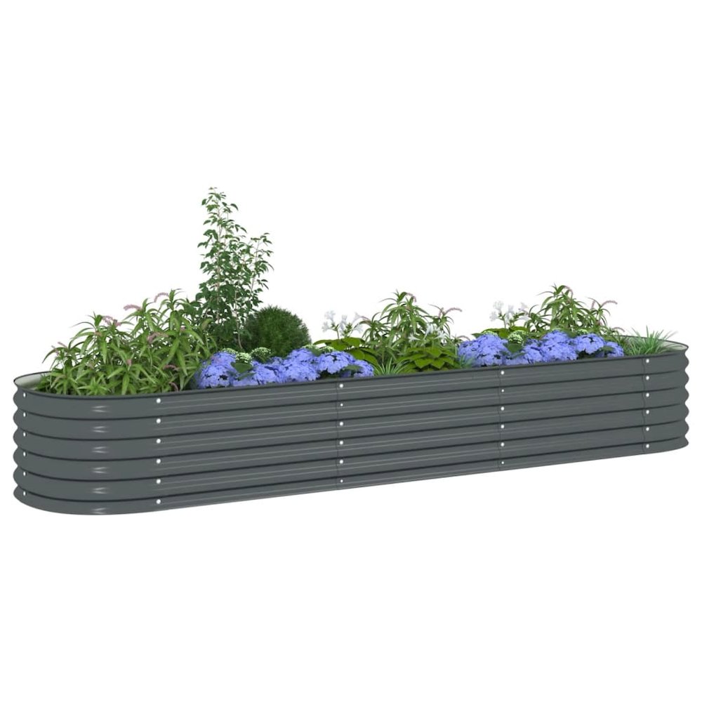 Garden Raised Bed Grey Galvanized steel Large Tough. Picture 3