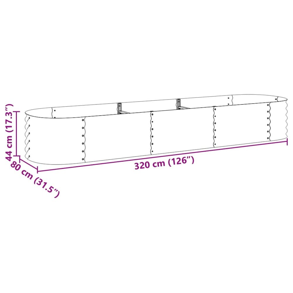 Garden Raised Bed Grey Galvanized steel Large Tough. Picture 8