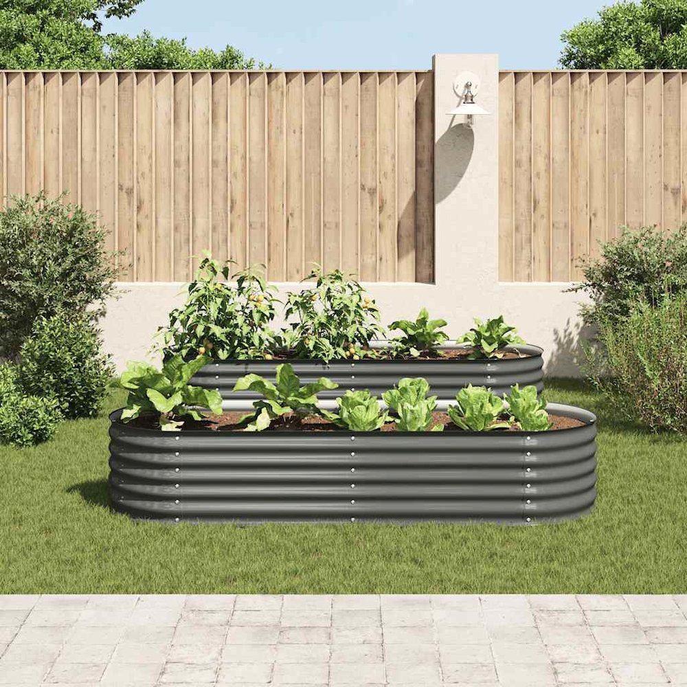 Garden Raised Bed Gray Galvanized Steel Large Durable. Picture 3