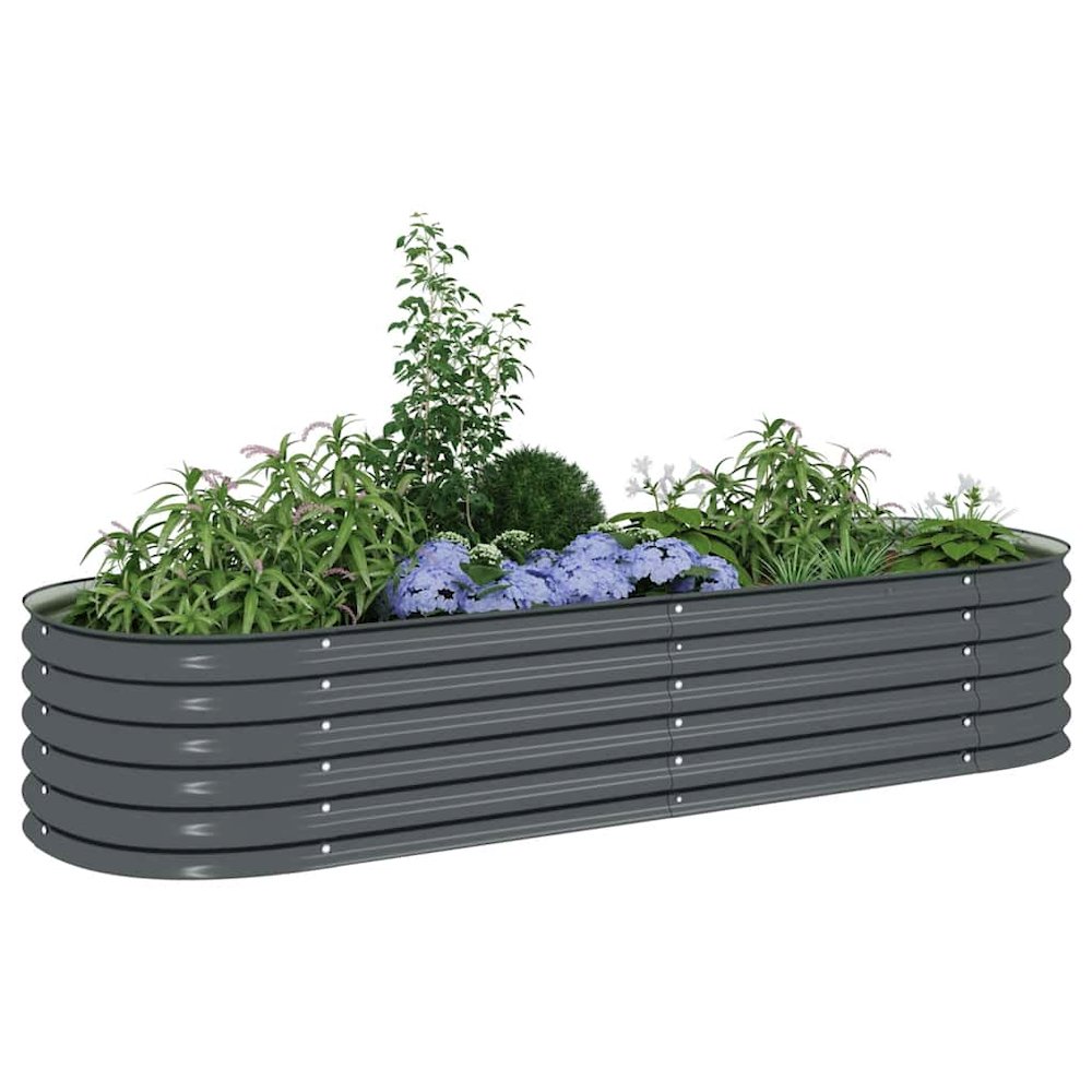 Garden Raised Bed Gray Galvanized Steel Large Durable. Picture 5