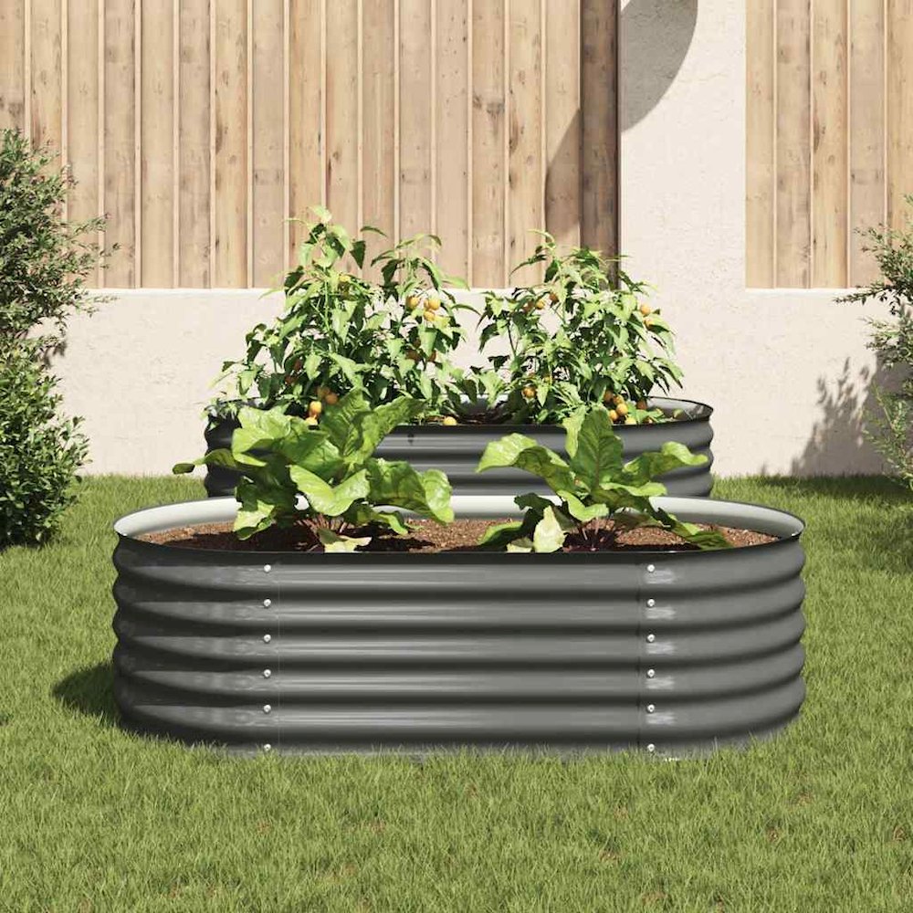 Garden Raised Bed Grey Galvanized steel 63 x 31.5 x 17.3 in. Picture 3