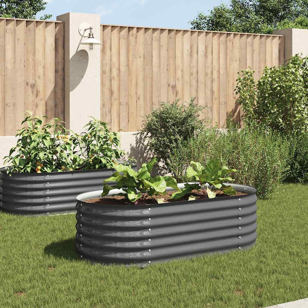 Garden Raised Bed Grey Galvanized steel 63 x 31.5 x 17.3 in. Picture 2