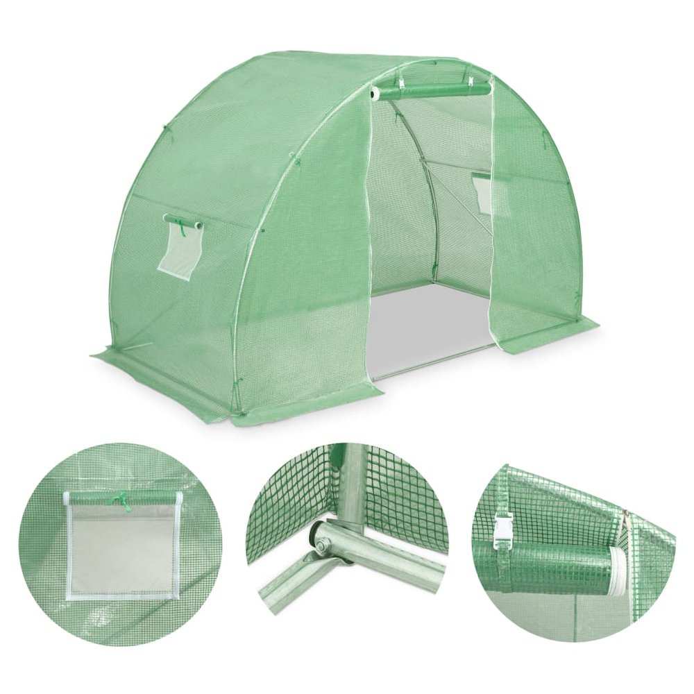 Greenhouse Green PE mesh fabric, Galvanized Steel 48.4 square feet. Picture 2