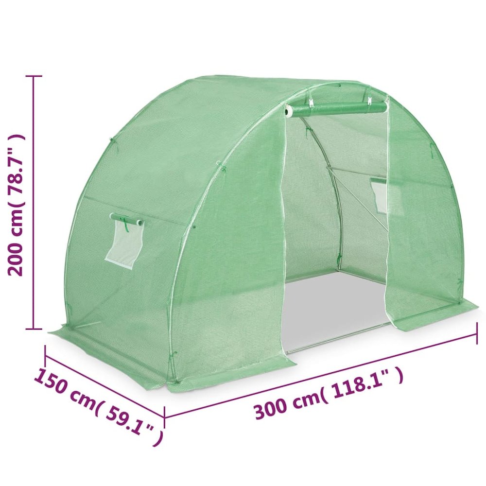 Greenhouse Green PE mesh fabric, Galvanized Steel 48.4 square feet. Picture 12
