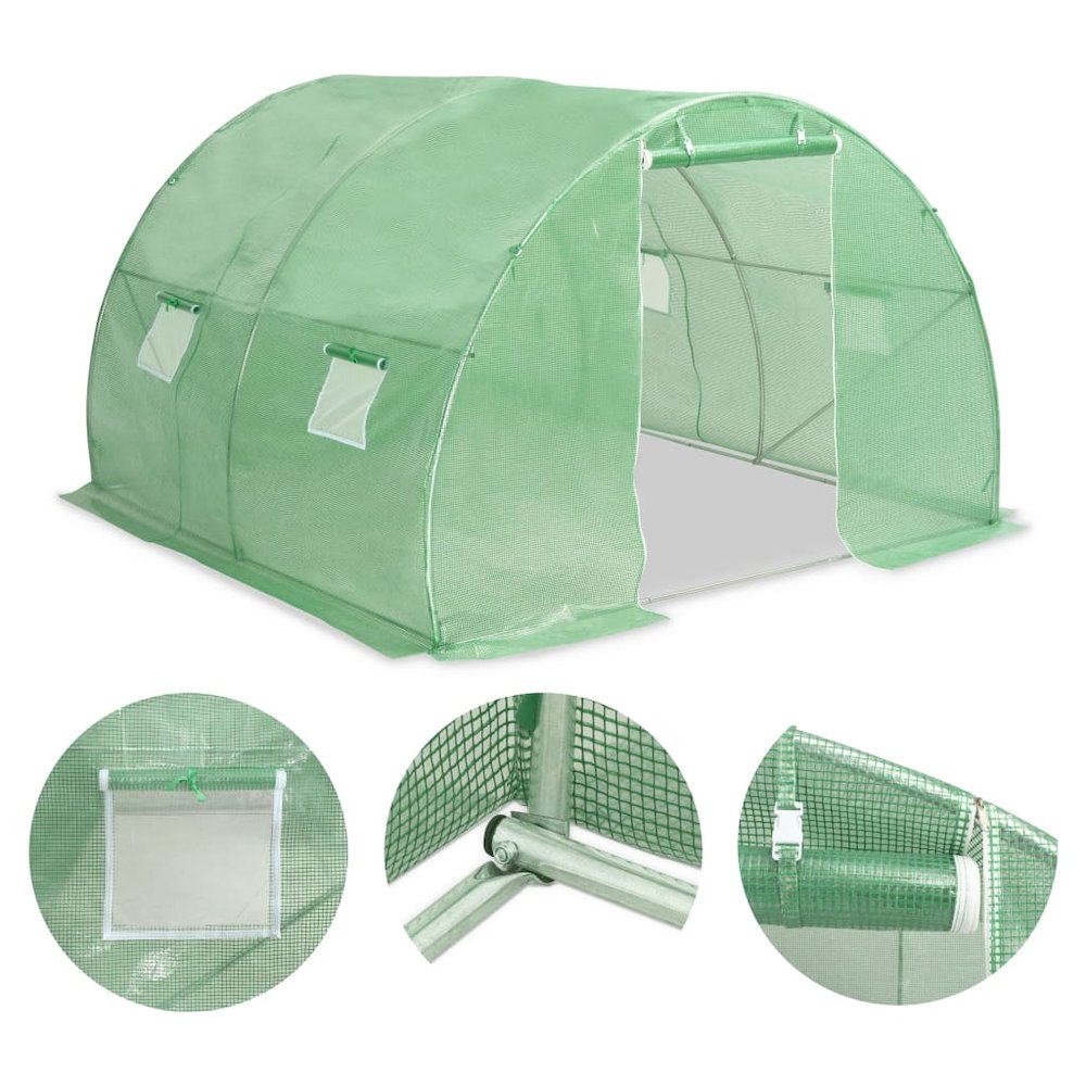 Greenhouse Green PE mesh fabric, galvanized steel Large. Picture 2